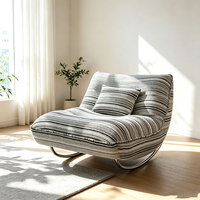 Fauteuil à bascule moderne rembourré, fauteuil d'appoint confortable, fauteuil de salon individuel pour salon et chambre à coucher