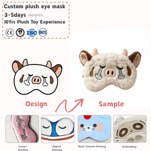 Peluche Personalizado OEM, Juguete <span class=keywords><strong>de</strong></span> Peluche Suave Personalizado, Regalo <span class=keywords><strong>de</strong></span> Marca, En 71, Antifaz <span class=keywords><strong>de</strong></span> Peluche para <span class=keywords><strong>Dormir</strong></span> Personalizado - Product Image 1