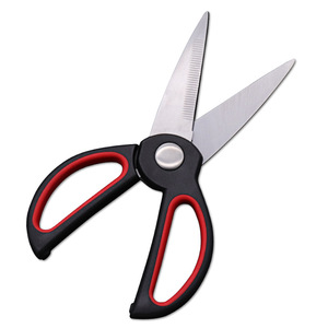 Household <b>Kitchen</b> <b>Scissors</b> Stainless Steel Multifunctional Black And Red Handle For Food Vegetable Cutting - Product Image 2