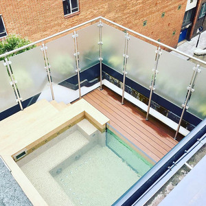 Paravent en verre acier inoxydable dépoli, verre feuilleté, clôture coupe-vent pour balcon, toit, terrasse, balustrade de projet - Product Image 3