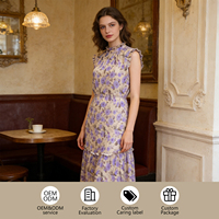Robe d'été en satin de soie et rayonne pour femme, légère, respirante, élégante, imprimée, pour les vacances, vente en gros
