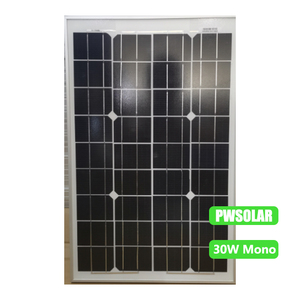 Panneau solaire monocristallin PERC Power World 30W 36 cellules, garantie 12 ans, prix usine, série PW30Wp-36M - Product Image 2
