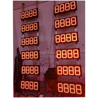 Layar LED 8 inci 88.88 Merah Putih Hijau Biru Kuning untuk Tanda Harga Bensin SPBU