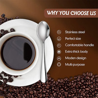 Mini cuillères à café en acier inoxydable 4 pouces, vente en gros, cuillères à expresso Demitasse