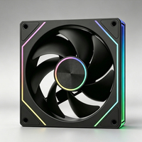 QiuzAim Desktop 120mm ARGB Silent Cooling Case Fan CD Metal Texture High Airflow RGB Chassis Fans 8Pro PC Gaming Computer Tower