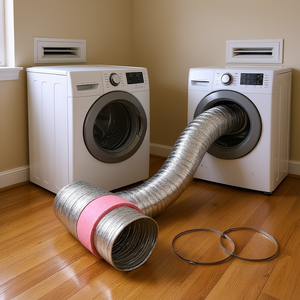 Manguera flexible aislada para ventilación de secadora de 4 pulgadas y 25 pies de largo con abrazaderas para conductos para sistema HVAC - Product Image 2