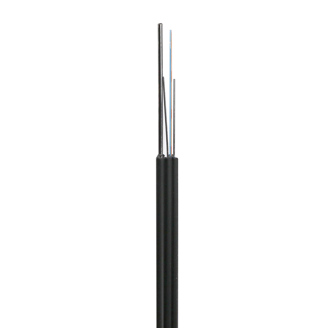 14-year Factory 2 Core G657A2 FTTH Fiber Optic Drop Cable Outdoor Flat Aerial 1.0mm Steel Messenger LSZH