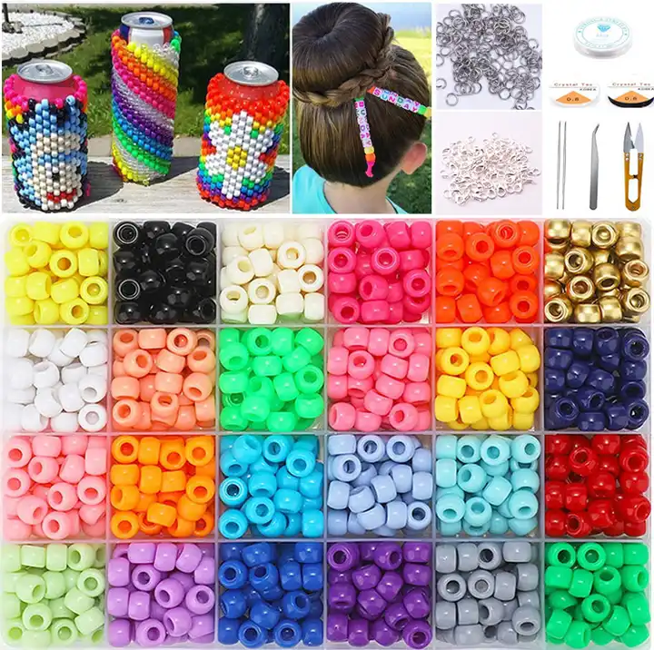 720pcs mixed colors acrylic pony beads