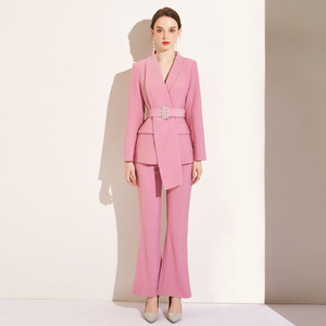 Completi Formali da <span class=keywords><strong>Donna</strong></span> di Alta Qualità in Due Pezzi, <span class=keywords><strong>Rosa</strong></span>, Pronti per la Spedizione, Vestibilità Slim - Product Image 2