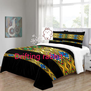 Saba <span class=keywords><strong>Telet</strong></span> traditionnel éthiopien conception personnalisée impression 3D ensemble de literie/housse de couette avec taie d'oreiller - Product Image 5