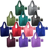 Vente en gros Sac de supermarché pliable en nylon réutilisable personnalisé Sac fourre-tout pliable en polyester écologique