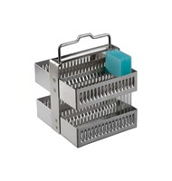 High Quality Durable 60 Pieces Stainless Steel Histology Microscope Slide Staining Rack for Microscope Medical Lab Easy to Use