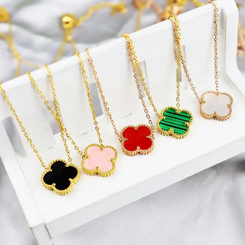 Fashion Stainless Steel Good luck necklace for women Colorful Necklace Gold Plate jewelry Wholesale