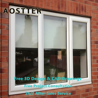 Ventana Corredera Horizontal de Vinilo AOSTTER con Protección Solar, Vidrio Reflectante Tintado y Perfil Resistente a los Rayos UV para Climas Cálidos