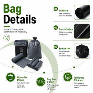 Commercial Waste <b>Bags</b> Pet Waste Black Foldable Shopping <b>Compost</b> Food Organic Human Dog Waste Plastic <b>Bags</b> Recyclable Heat Seal - Product Image 4