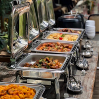 Autres Fournitures Hôtelières Service de Plats Chauffants en Acier Inoxydable pour Buffet, Chauffe-Plats de Restauration