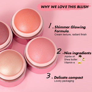 Logotipo personalizado Creamy Glow Cheek Rose Cute Blush Stick Private Label Tinte de <span class=keywords><strong>maquillaje</strong></span> de alta calidad Bálsamo de rubor redondo - Product Image 6