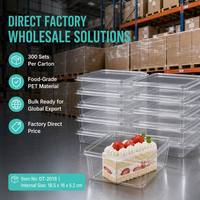 Boîte à pâtisserie carrée en PET transparente anti-buée, conteneur jetable en plastique pour emporter