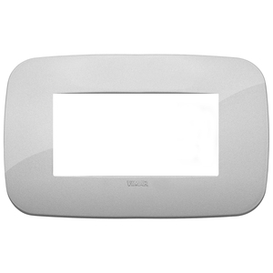 Vimar Placca Round 4M Silver Wall <b>Switch</b> <b>Plate</b> 14.5x9 Cm - Product Image 1