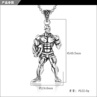 Pendentif d'haltères en acier inoxydable créatif à la mode européenne pour hommes, collier de bijoux de musculation, pendentifs fins, breloques