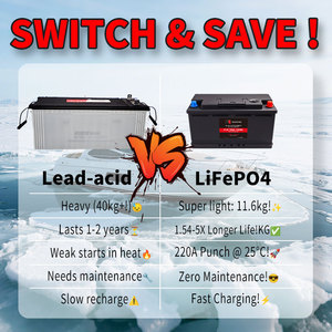 12V 200AH Lithium sắt 100Ah LiFePO4 Pin Chu kỳ sâu được xây dựng trong 100A BMS 6000 + chu kỳ pin năng lượng mặt trời - Product Image 5