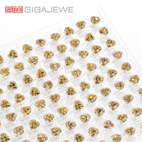 GIGAJEWE 6.5mm 1ct Moissanite taille cœur couleur champagne chaud VVS1, pierre précieuse en vrac, passe le test du diamant, vente en gros