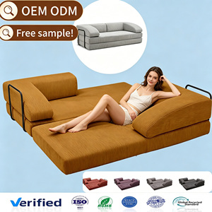 Sofá Seccional Modular Moderno para Sala <span class=keywords><strong>de</strong></span> Estar, Plegable, <span class=keywords><strong>de</strong></span> Tela Comprimida, Reclinable, Sin Patas, No Requiere Ensamblaje - Product Image 1