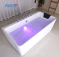Vente chaude Design Moderne Acrylique Jet D'air Baignoire Whirlpool Intérieur Autoportant Spa Baignoire pour Salle De Bains