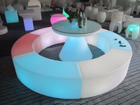 Table LED en PE moulé par rotation, fabrication directe, 16 couleurs changeantes, barre lumineuse, télécommande 24 touches, 60x50cm, batterie 2000mAh