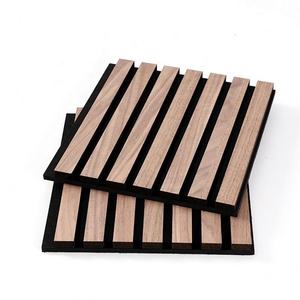 Panneaux muraux en bois de chêne MDF modernes, aspect bois, acoustiques, très efficaces pour l'absorption acoustique dans le salon - Product Image 4