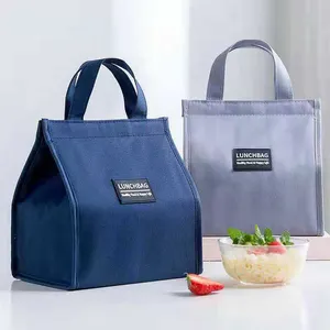 Moda soğutucu yemek kabı taşınabilir yalıtımlı tuval öğle yemeği çantası termal gıda piknik Tote soğutucu çanta öğle çanta kadınlar
