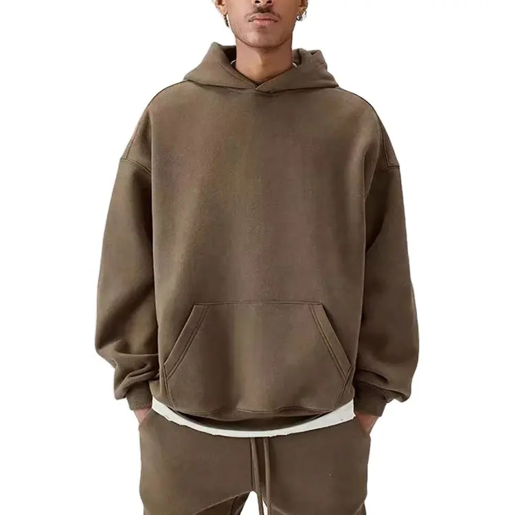 OEM 2024 oversized blank high quality cut and sew dtg hoodie and jogging pants set mens plain hoodies in bulk heavyweight