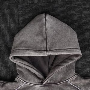 Sweat à capuche délavé à l'acide personnalisé de haute qualité 100% coton lourd à épaules tombantes pour hommes - Product Image 2