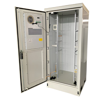 Armoire Réseau Extérieure 19 Pouces 42U 5G avec Batterie UPS, Boîtier de Distribution d'Alimentation Télécom et Climatiseur