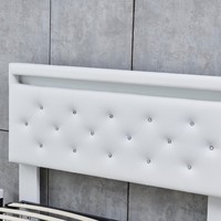Cadre de lit capitonné moderne de taille King, norme européenne, avec rangement, revêtement en tissu de haute qualité, mobilier doux pour la maison