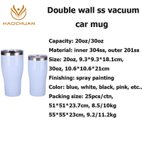 Tasse à café isotherme personnalisée en acier inoxydable 20oz 30oz avec couvercle à paille, isolation thermique 6-12 heures, compatible porte-gobelet voiture