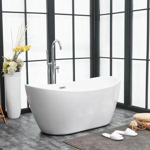 New Arrivals 58 Inch White Stand Alone Bath Tubs Solid Surface <strong>Used</strong> Freestanding <strong>Bathtubs</strong> for Sale - Product Image 3