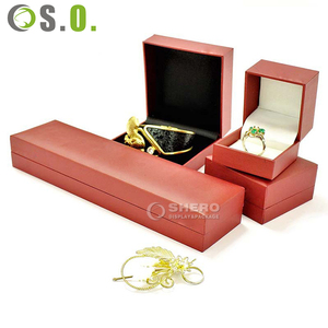 Boîte à bijoux rouge haut de gamme pas chère, boîte à bagues en papier, emballage pour boucles d'oreilles, bracelets et colliers de mariage - Product Image 3
