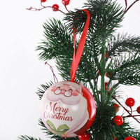 Vente en gros Boîte cadeau de Noël ronde en métal personnalisée pour bonbon ornement d'arbre à boules avec boîte à boules Décoration d'arbre de Noël