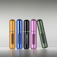 Mini atomiseur de parfum en aluminium à fond plat de 5 ml, flacon de voyage rechargeable, mini flacons de parfum à fond plat
