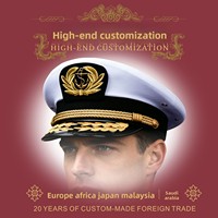 Casquette d'officier allemand non commissionné à rayures, 100 % coton indien, brodée à la main, fabriquée sur mesure en usine, chapeau à large bord
