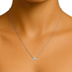 Collier pendentif solitaire en argent 925 Eternal Radiance avec diamant de laboratoire de 1 carat, certifié CVD HPHT IGI, bijoux fins pour femme, cadeau - Product Image 6