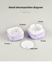 Pots cosmétiques carrés en plastique PP blancs, noirs, bleus, vides, avec couvercles, 5g, 10g, 20g, 30g, 50g, 100g