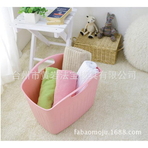 Plastic <b>Storage</b> <b>Baskets</b> Rectangle Stackable Waterproof For Neatening And Laundry <b>Storage</b> - Product Image 5