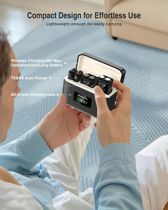 Microphone sans fil, autonomie de 20 heures, mini microphone, micros doubles sans fil pour l'enregistrement vidéo, <span class=keywords><strong>YouTube</strong></span>, TikTok, 164 pieds - Product Image 6