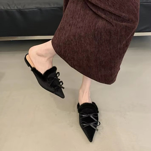 2024 New Women's Flat Pointed Boat <b>Shoes</b> Slippers Breathable and Fashion Trend for Spring Summer Autumn Seasons Solid Color - Product Image 2