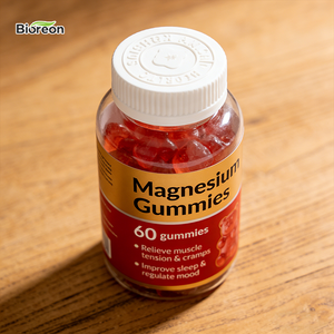 Gomitas Veganas de Glicinato de Magnesio con 60% de Frambuesa y 600 mg de Magnesio, con Potasio y Pimienta Negra para la Relajación, Marca Privada OEM ODM - Product Image 1