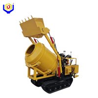 Bétonnière diesel 500L de qualité supérieure avec benne auto-chargeuse hydraulique, mini-bétonnière sur chenilles, fabrication chinoise