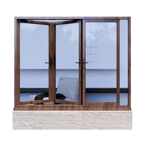 أحدث تصميم مخصص لنافذة المطبخ الداخلية من مصنع الصين المولود ، تصميم نافذة قابلة للطي من الألومنيوم مقاوم للرياح