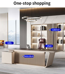 مكتب فاخر من الشركة المصنعة ، تصميم مكتب حديث لامع على شكل حرف L ، CEO عالي الجودة ، قابل للتحويل - Product Image 5